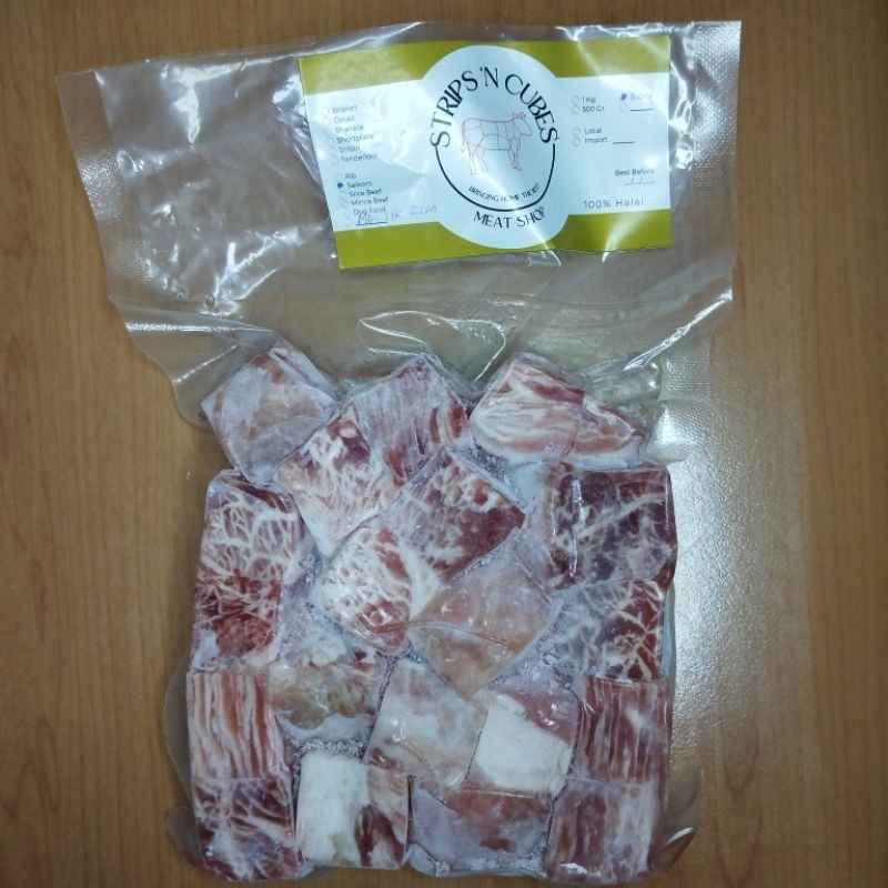 

250gr - Saikoro Beef Cube Wagyu Steak Meltik 2cm | Import Aus | 100% Halal