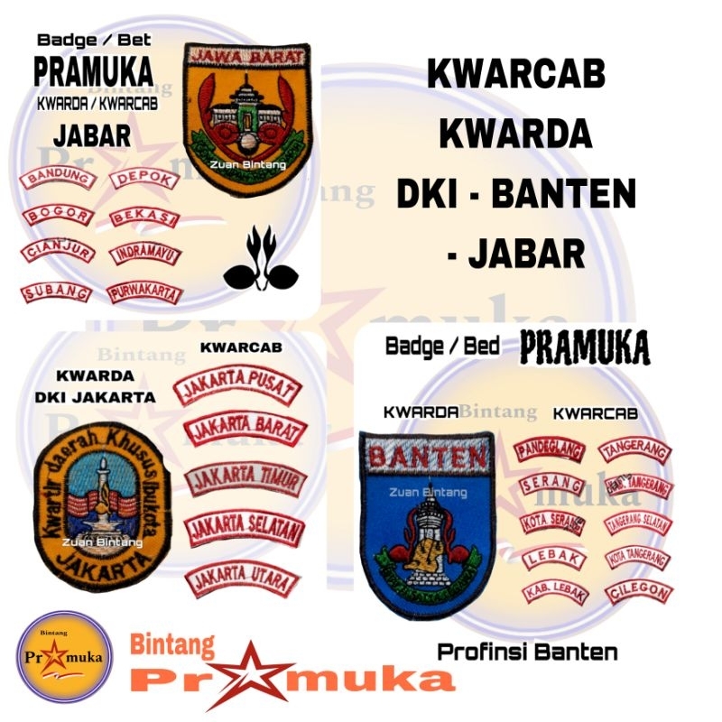 BET BADGE KWARCAB LOKASI PRAMUKA KWARDA DKI JAKARTA BANTEN JAWA BARAT LENGKAP