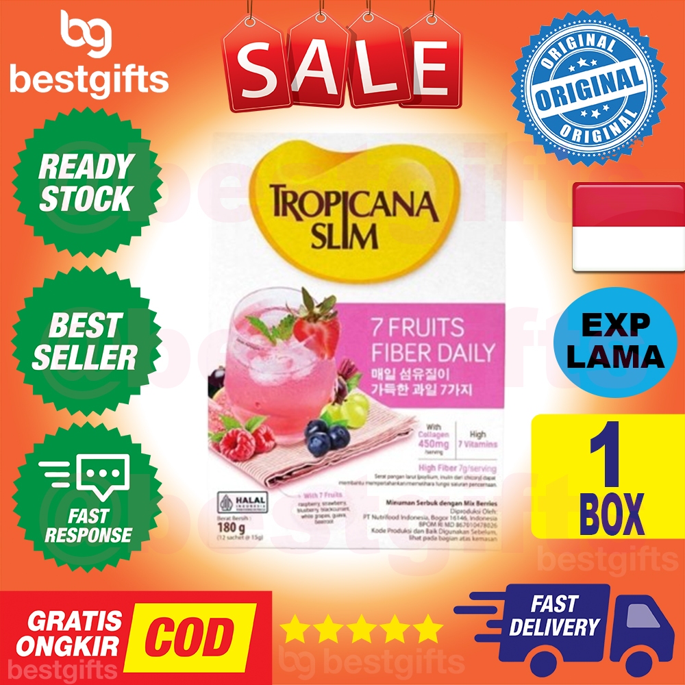 

TROPICANA SLIM 7 FRUITS FIBER DAILY DRINK WITH COLLAGEN MINUMAN MEMENUHI KEBUTUHAN SERAT DENGAN KOLAGEN 1 BOX