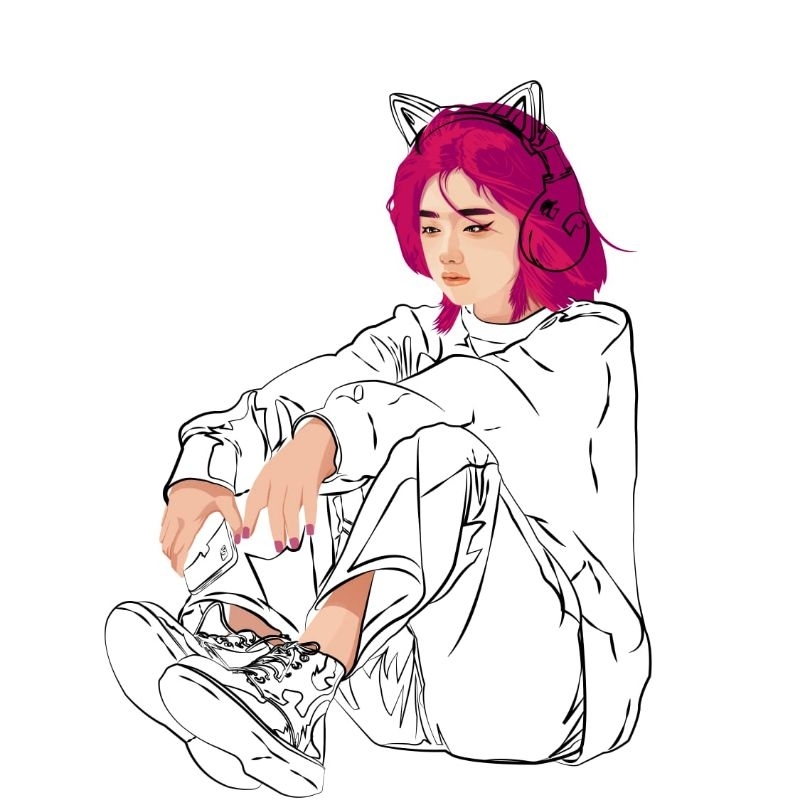 Jasa Desai Vector art/ilustrasi digital/Line art (siap satu hari)