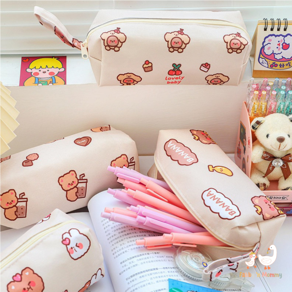 

[FABBYNMPMMY] - 1 PC TEMPAT PENSIL ZIPPER GAMBAR LUCU / TEMPAT PENSIL CANVAS / TEMPAT PENSIL LUCU