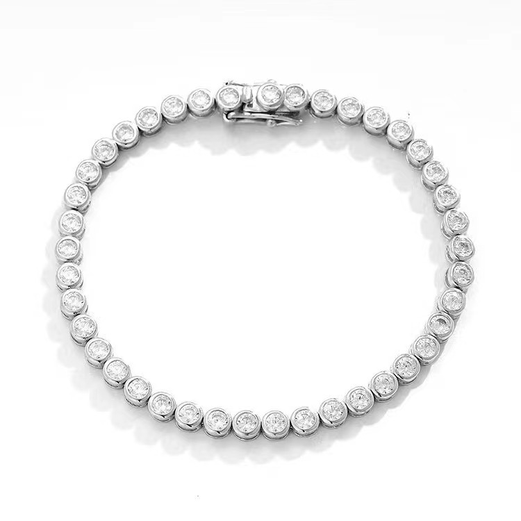 4mm moissanite diamond Bubble bracelet Gelang Tennis bracelet GRA certificate