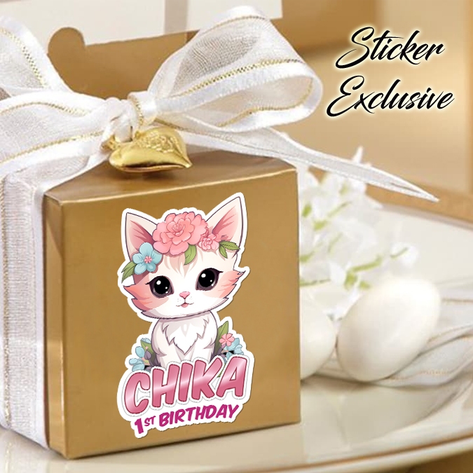 

50 STIKER / STICKER CAT 2-3 UTK BAG / BENTO / SOUVENIR ULTAH ULANG TAHUN