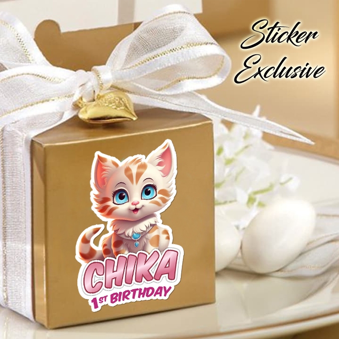 

50 STIKER / STICKER CAT 2-4 UTK BAG / BENTO / SOUVENIR ULTAH ULANG TAHUN
