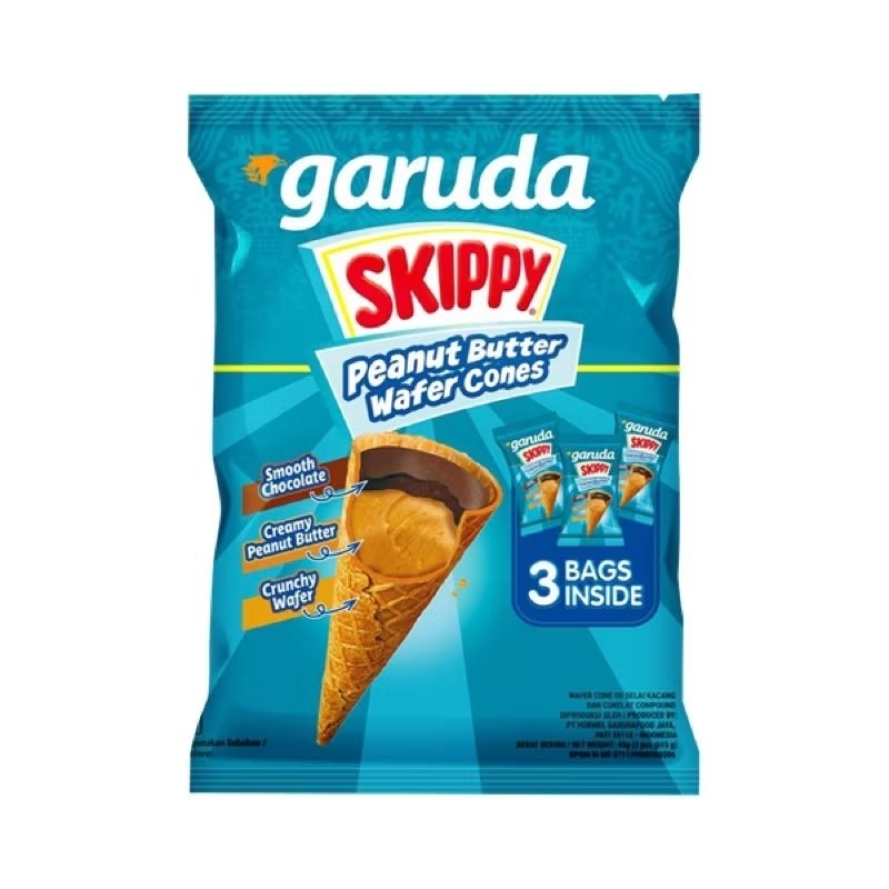 

skippy peanut butter wafer cones 45g - skippy peanut butter mini cones