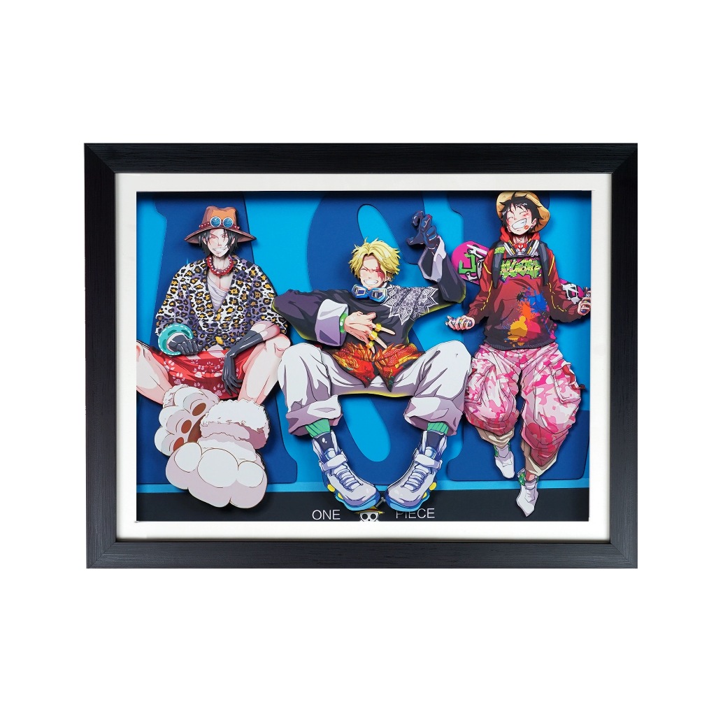 Lukisan 3D Potret Keluarga One Piece Karakter periferal Luffy One Piece Lukisan gantung 3D peringata