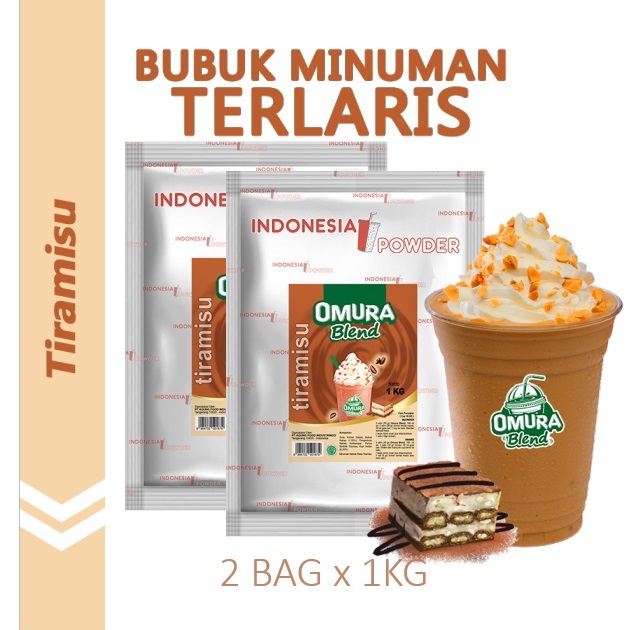 

[Bundle 2Bag x 1Kg] Rasa Tiramisu Bubuk Minuman Premium Merk Omura Blend (Mix Gula)