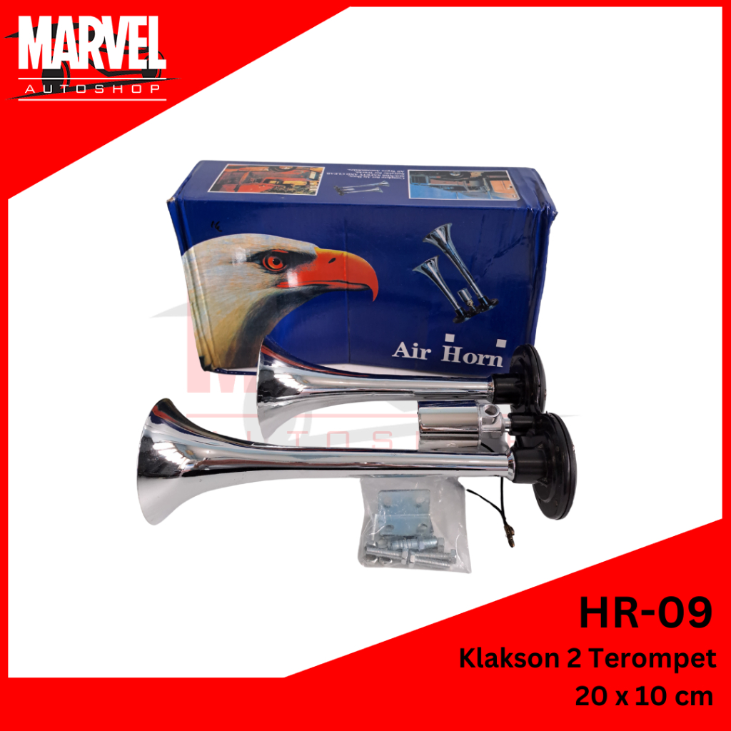 KLAKSON 2 TEROMPET (PENDEK) KLAKSON ANGIN 2 CORONG / AIRHORN SET 2 TEROMPET 24 VOLT