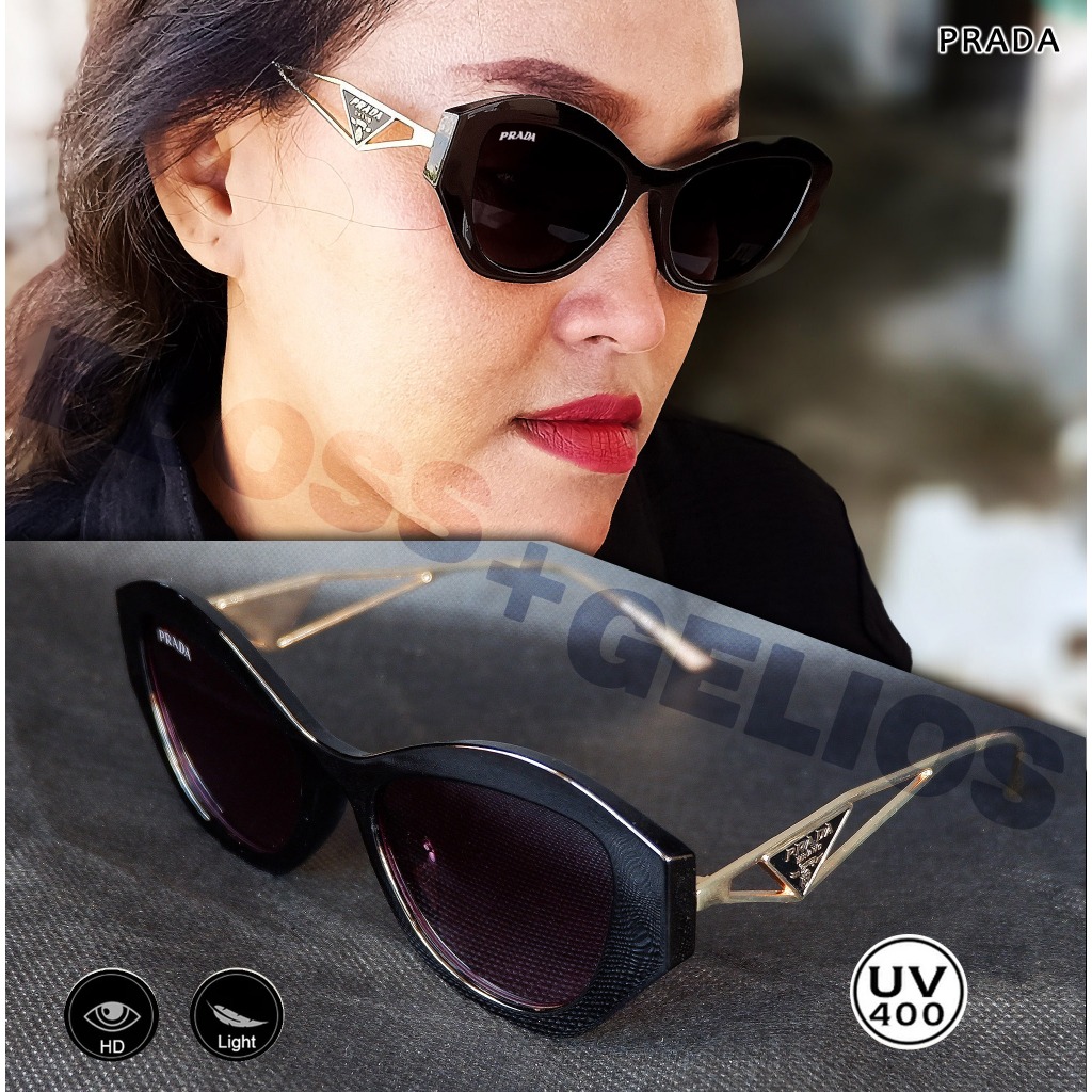 KACAMATA HITAM WANITA PR+ BLACK DARK ANTI SILAU SUNGLASSES KACA MATA GAYA TERBARU CEWEK