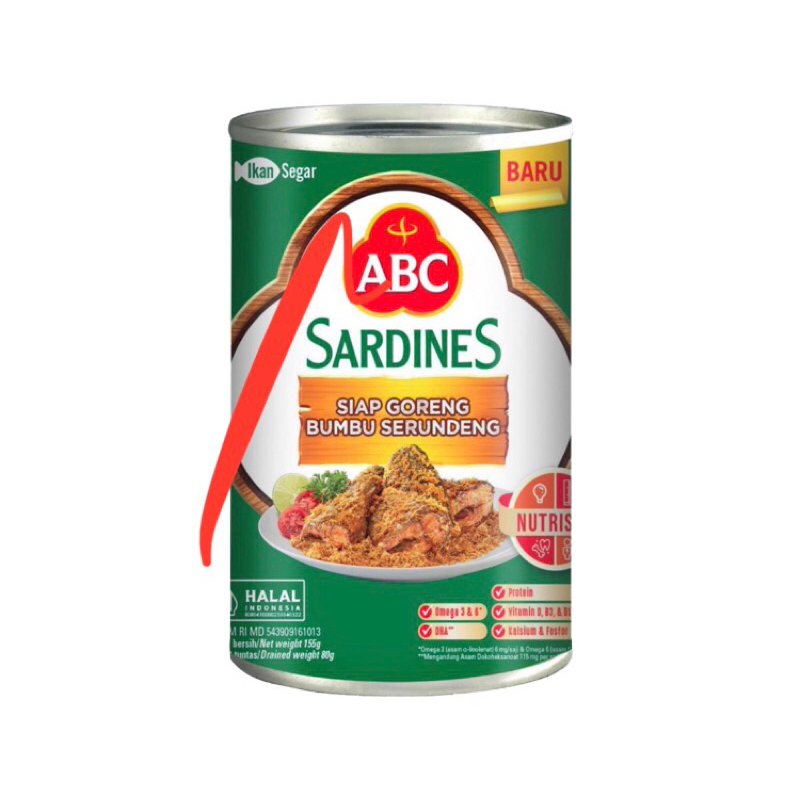 

ABC Sardines 155g Tomat jalapeno mamasuka Bumbu serundeng Goreng chili extra Pedas