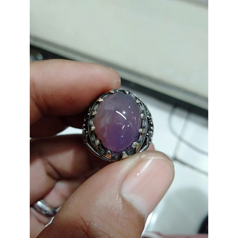 Cincin batu akik kecubung asihan natural 28