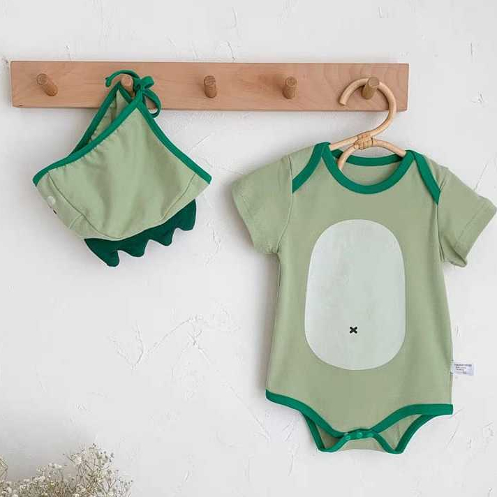 (Z0114) 0-2thn | ZUNO KIDS | Greeno Romper | Pakaian baju bayi set anak cowok romper playsuit premiu