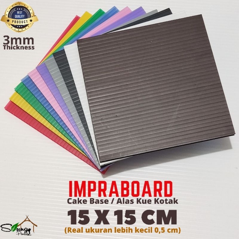 Alas Kue / Tatakan Kue Kotak Persegi 3mm 15 x 15 cm / 15x15 cm Cake Board Cake Tray Cake Base Terlar