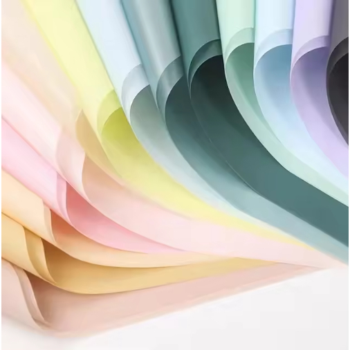 

( BK ) ( 5 LEMBAR ) Kertas Semi Transparant 58*58cm Waterproof Solid Color , kertas buket , kado , Flower Wrap Paper for Floral Wrapper