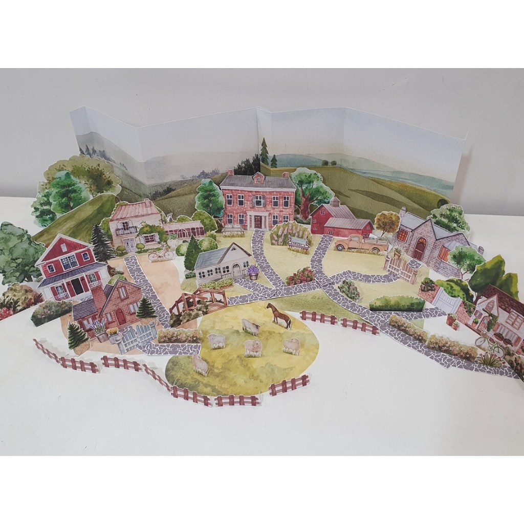 Papercraft Diorama Pedesaan Miniatur Kertas