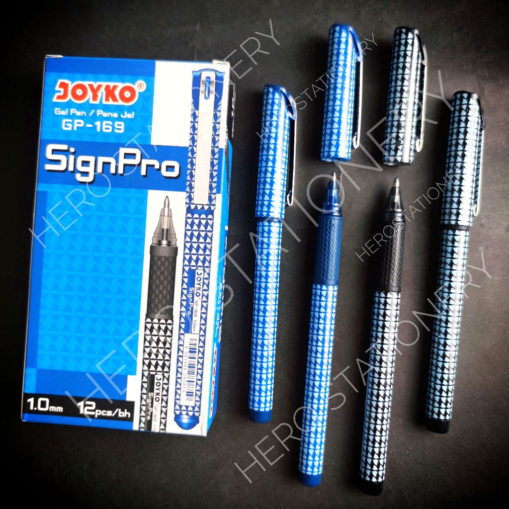 

Joyko pen gel signpro GP-169 1 mm tinta hitam . 12 unit