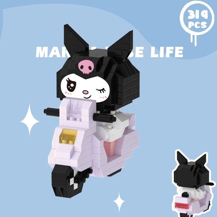 FG2 BISA COD Nano Sanrio Motorcycle MINI Motor Bricks Melody Kuromi Purin Cinnamorol Rabbit Kelinci