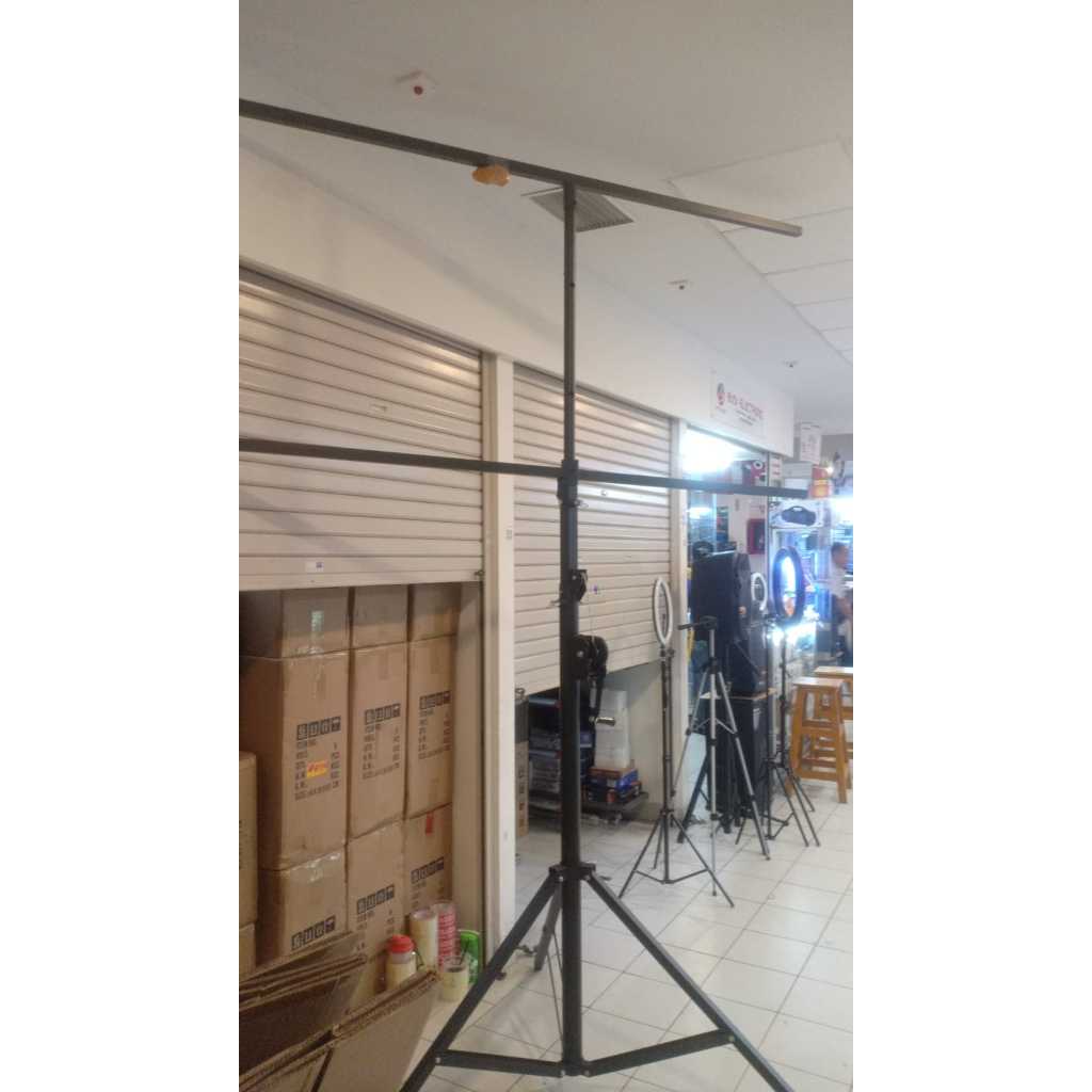 (JUAL 2 BUAH) Stand Lampu Parled 2 bar – Katrol / kerek hingga 4 meter – bahan tebal