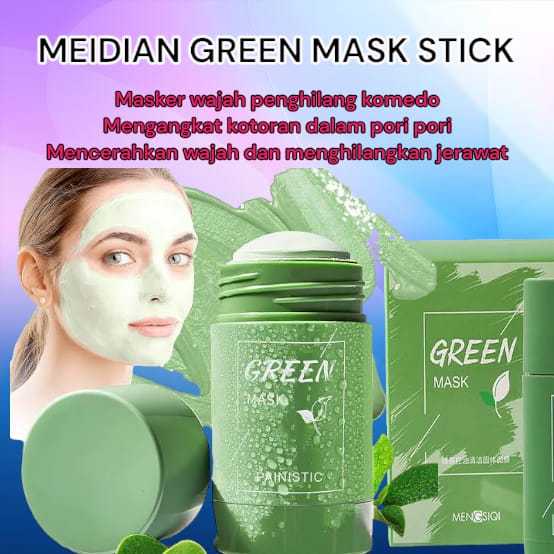 Green Mask Stick Original 100% / Meidian Green Mask Stick / Masker Green Tea / Green Mask Stik