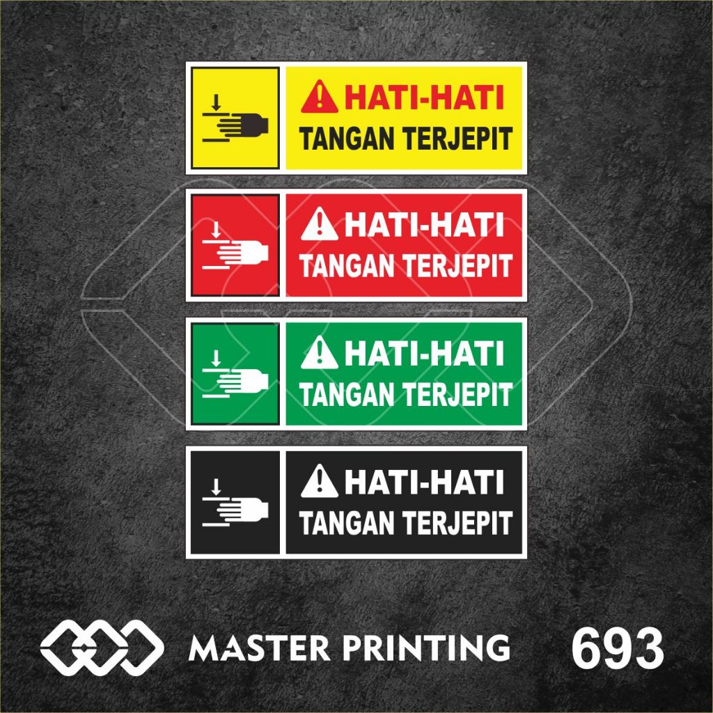 

693 - Stiker Hati-hati Tangan Terjepit, Sticker Vinyl, Tahan Air, Termurah, dan Bisa Custom