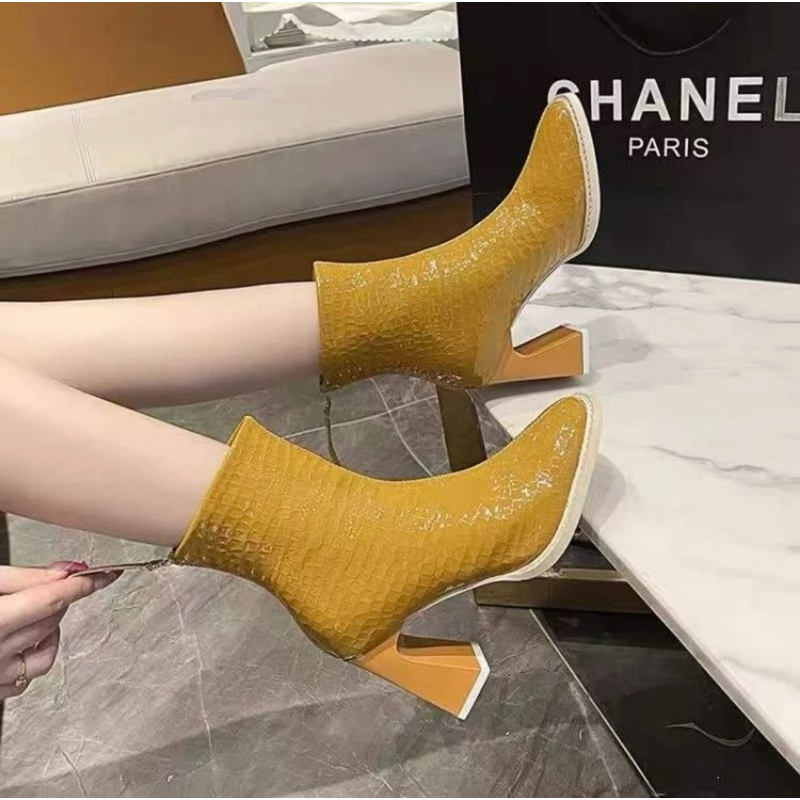 SEPATU BOOTS KULIT IMPORT SEPATU WANITA PREMIUM HEELS BOOT SEPATU B80