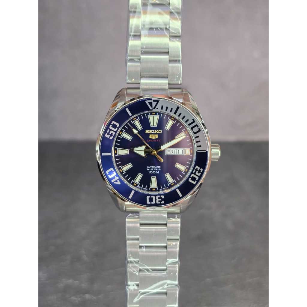 Jam Tangan Seiko 5 Sport Limited Edition Ultra Clone Automatic 44mm Silver Dial Blue Best Quality Im