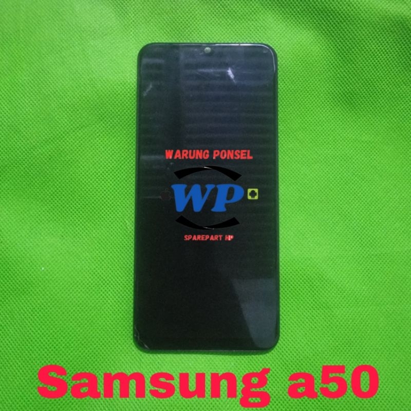 LCD PLUS FRAME SAMSUNG A50 A505 ORI COPOTAN RETAK NORMAL
