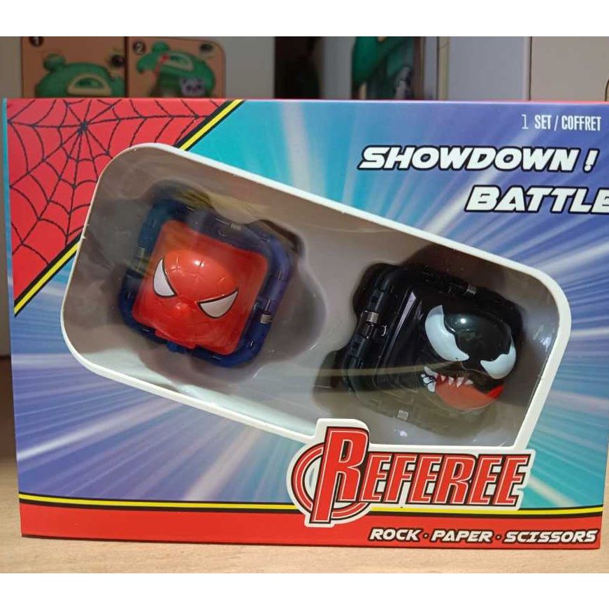 KP8 Battle Cube 2in1 Spiderman Mainan Anak Gunting Batu Kertas Suit Jepang