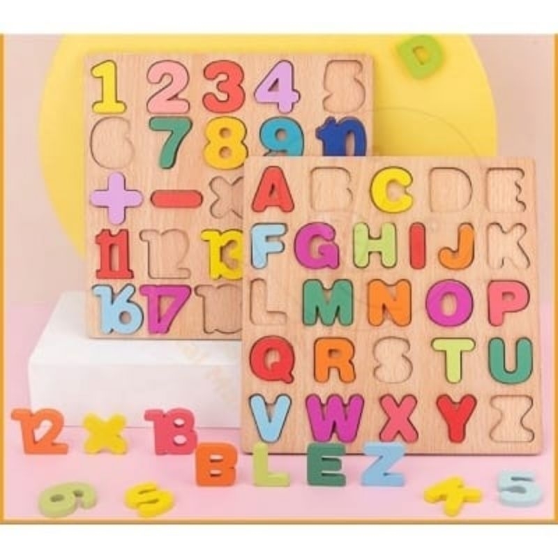 Puzzle Edukasi Angka Dan Huruf - Mainan Puzzle Anak Belajar Mengenal Huruf Angka
