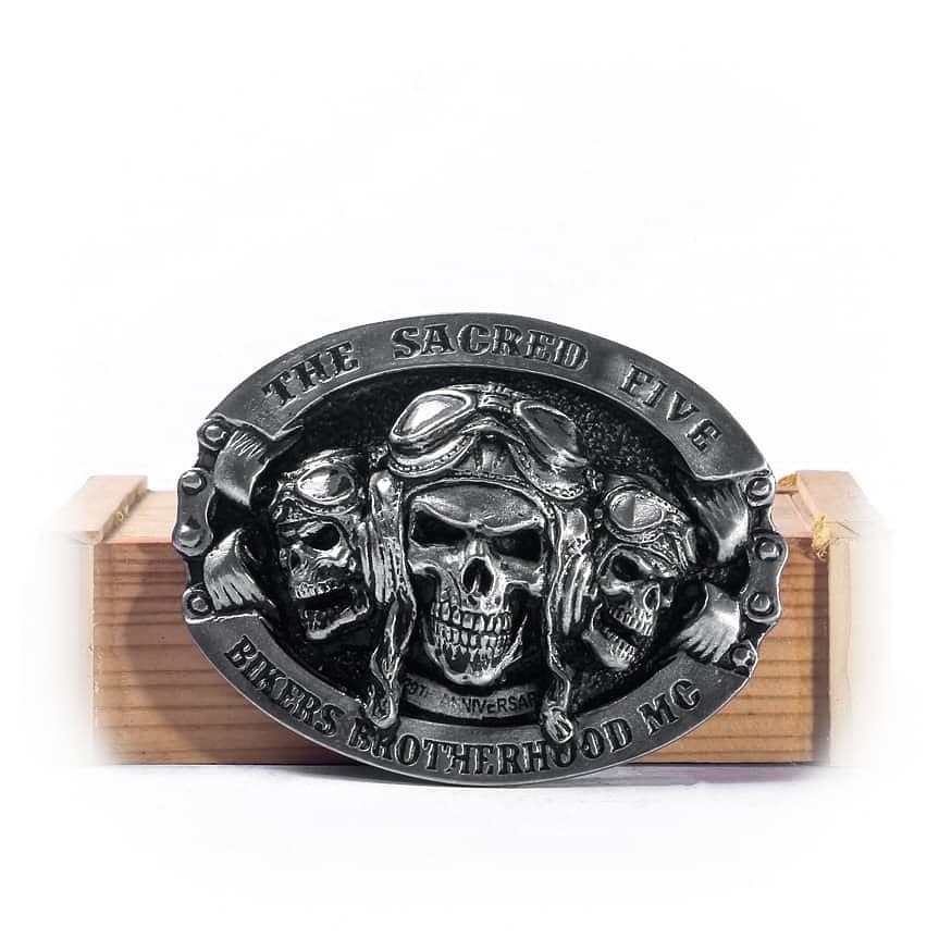 Buckle Kepala Ikat Pinggang Sacred Five, dogdag metalworks, biker, skull, tengkorak, motor