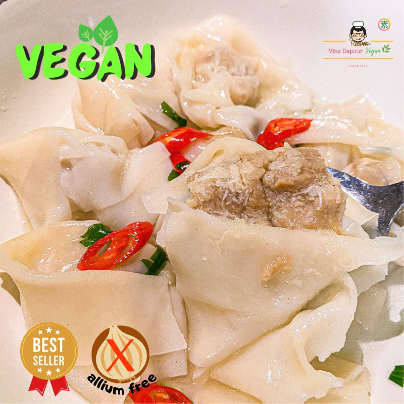 

Vinsdapourvegan - Pangsit Vegan Viral Homemade Frozen Food Bahan Beku Allium Free Vegetarian Plant-Based Friendly 120gr