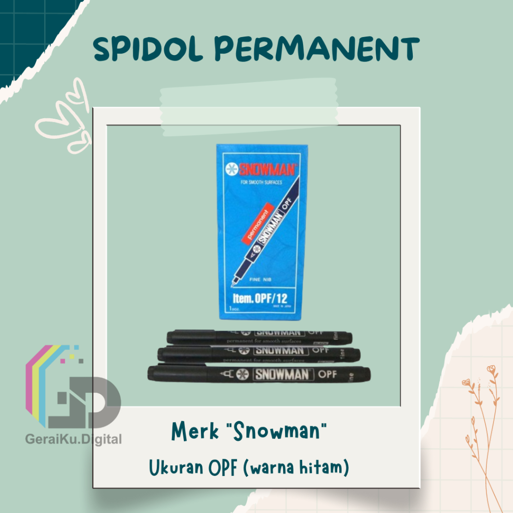 

1 PCS - Spidol Permanent Snowman OHP / TYPE OPF