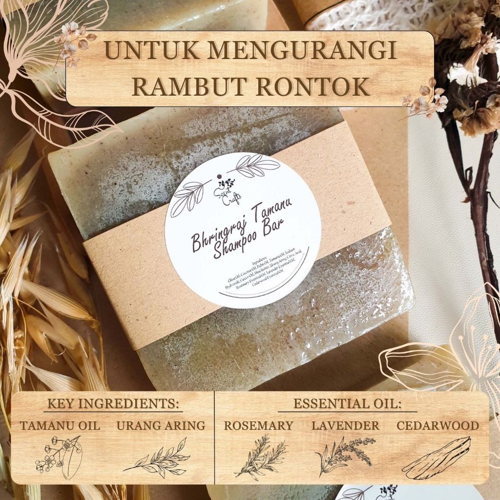Bhringraj Tamanu Shampoo Bar - Scent Crafts - Natural Shampoo Bar - Organic Shampoo Bar - Shampo unt