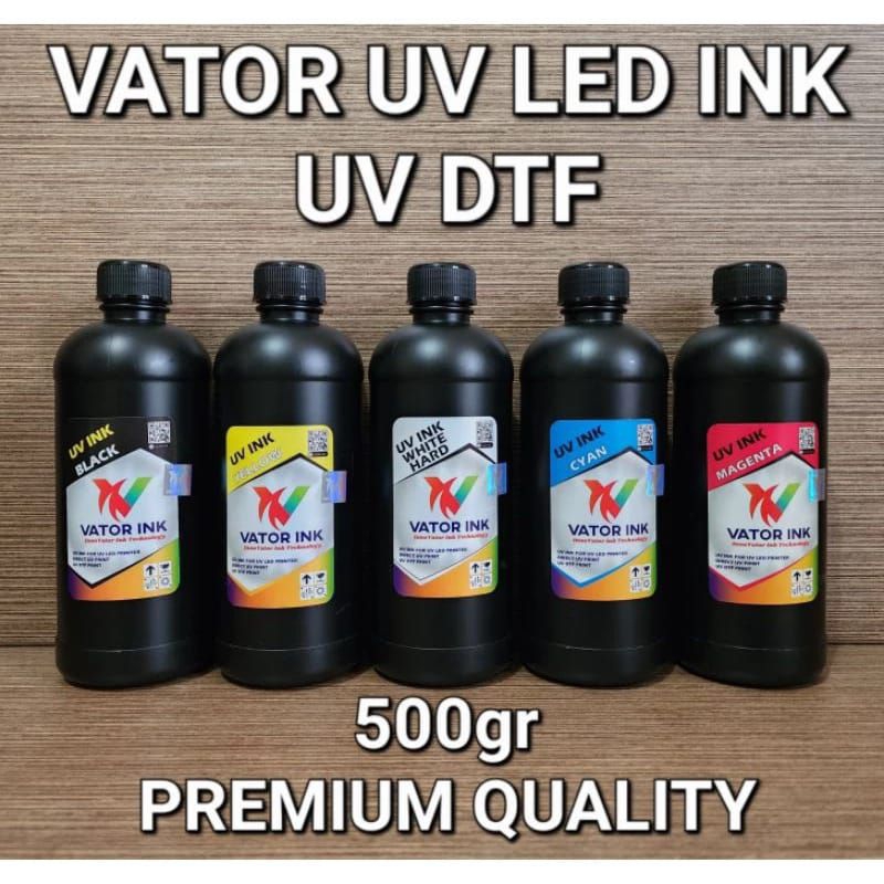 TINTA UV LED VATOR 500gr PRINT UV DTF, FLATBED PRINTER HARD & SOFT