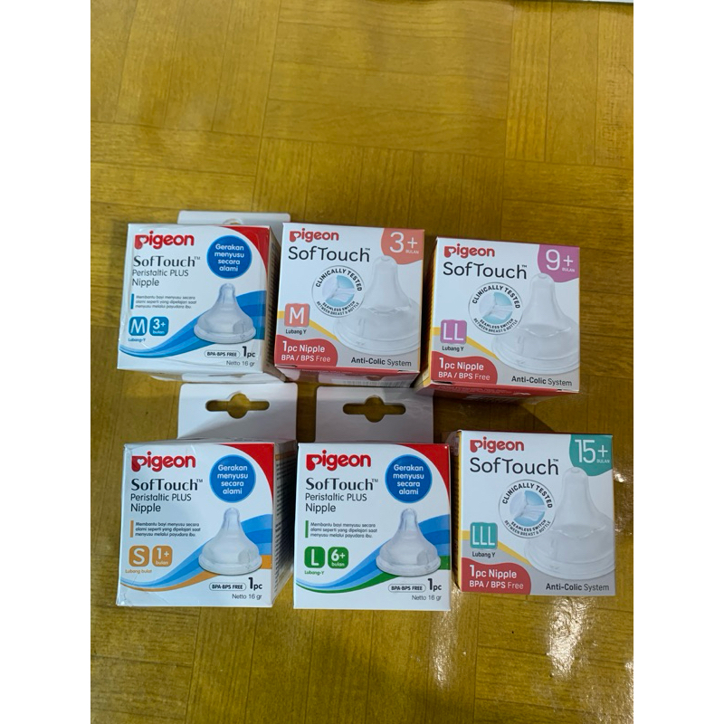 Pigeon - Wide Neck Nipple Soft Touch Peristaltic Plus M/L/LL/LLL - Dot Bayi Pigeon