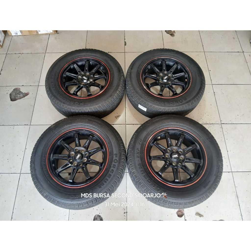 Velg Mobil Racing Second R15 Type HSR Lobang Baut 4 + Ban Forceum Size 205 70 R15