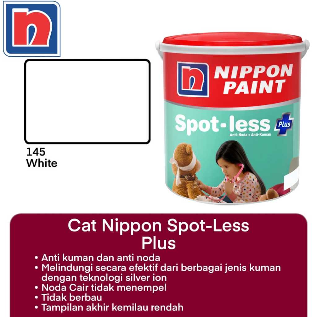 CAT TEMBOK INTERIOR SPOTLESS PLUS / NIPPON PAINT SPOTLESS PLUS 20L