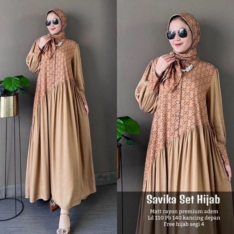 Savika maxy dress gamis wanita bahan rayon dingin