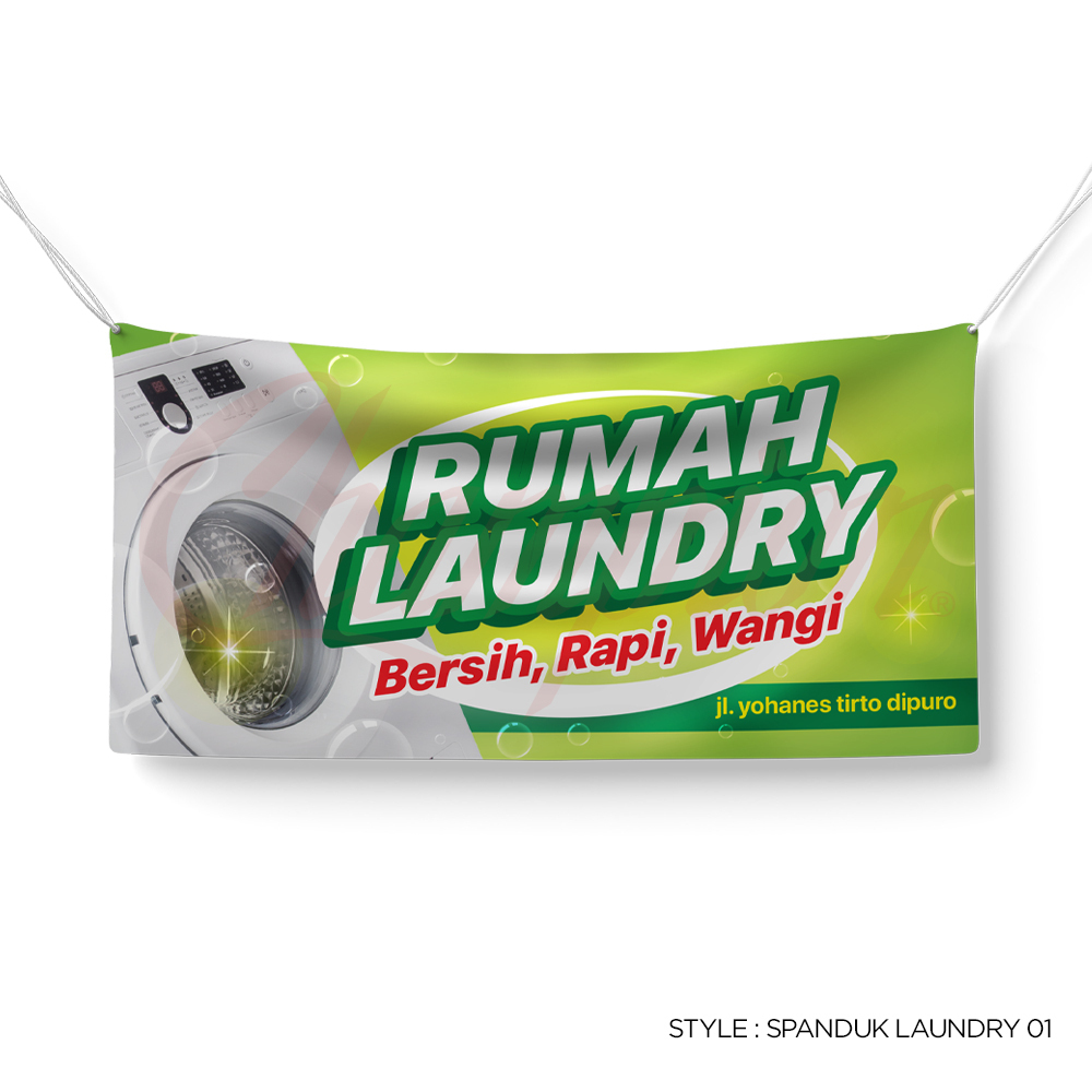 Banner Laundry Pakaian/Spanduk Laundry Cucian Murah Gratis Custom Desain
