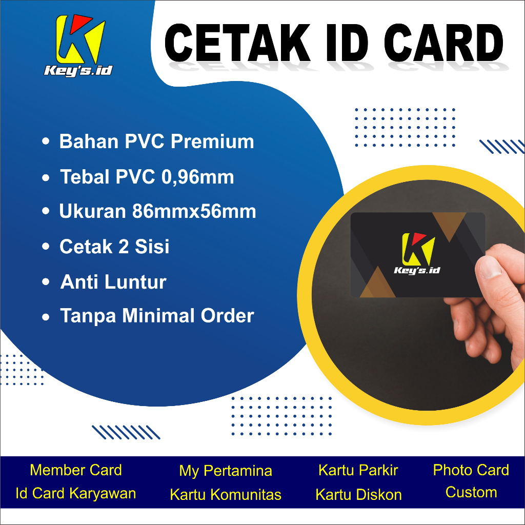 

CETAK KARTU ID CARD, MEMBER CARD, BAHAN PVC PREMIUM