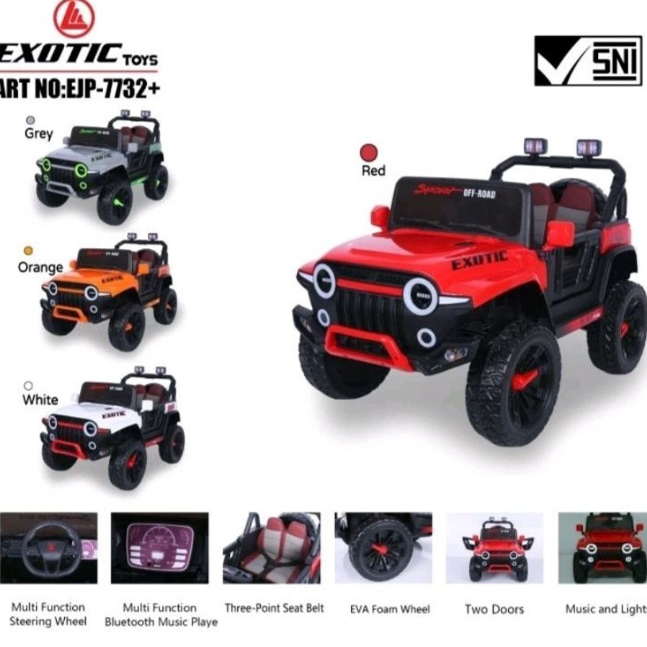 Mobil Aki Anak Exotic Toys Full Ban Karet EJP 7732+ / Mobil Exotic EJP 7732+