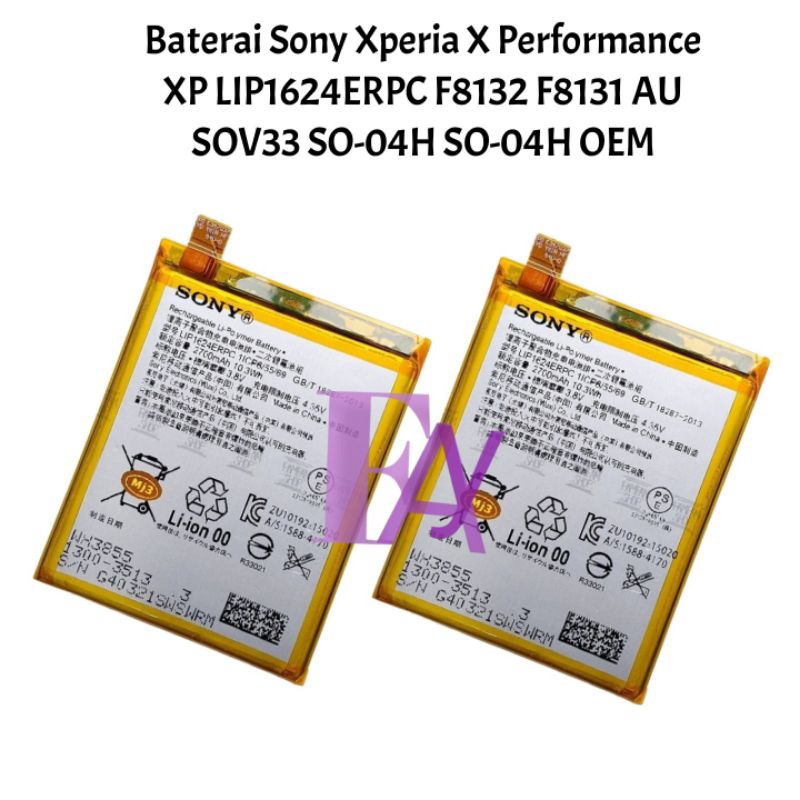 Baterai Sony Xperia X Performance XP LIP1624ERPC F8132 F8131 AU SOV33 SO-04H SO-04H OEM Batrai Batte