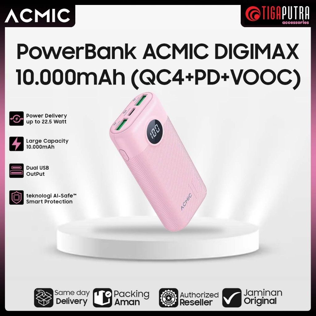 Kelaashop Acmic Powerbank Digimax 10000Mah (Qc4+Pd+Vooc)