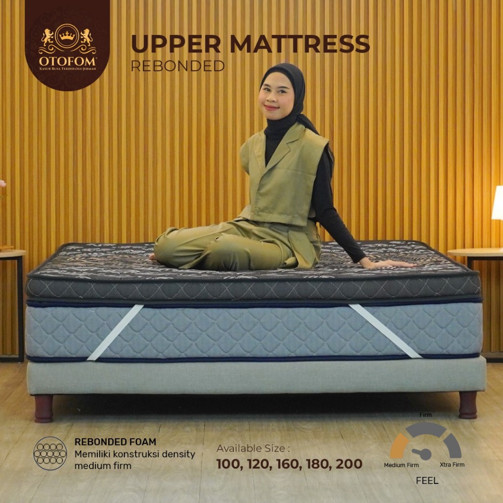 Otofom Kasur Upper Rebonded Orthopedic (Warna Hitam) Mattress Foam / Topper Kasur Rebonded
