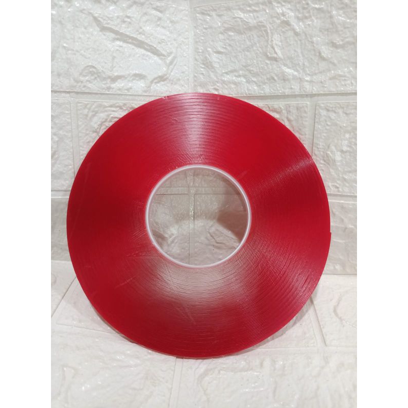 

Double tape lem bolak balik bening 0,8mm x 33m