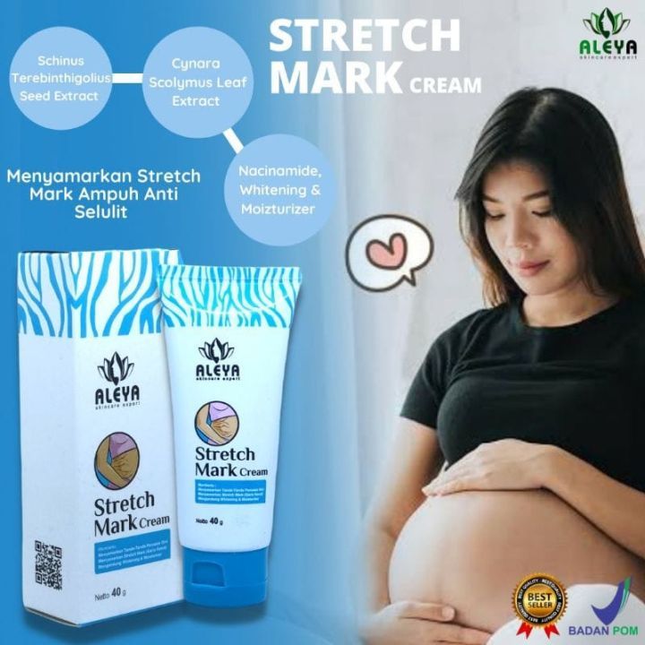 Stretch Mark Cream Aleya | StretchMark Cream Krim Anti Strechmark Aman untuk Bumil dan Busui