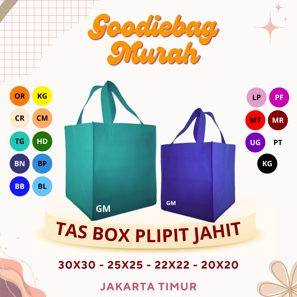 

Tas goodiebag Plipit/hbj isi 12pcs/ Tasbesek/tashampers/taskotak/box/hantaran/souvenir/goodiebagmura