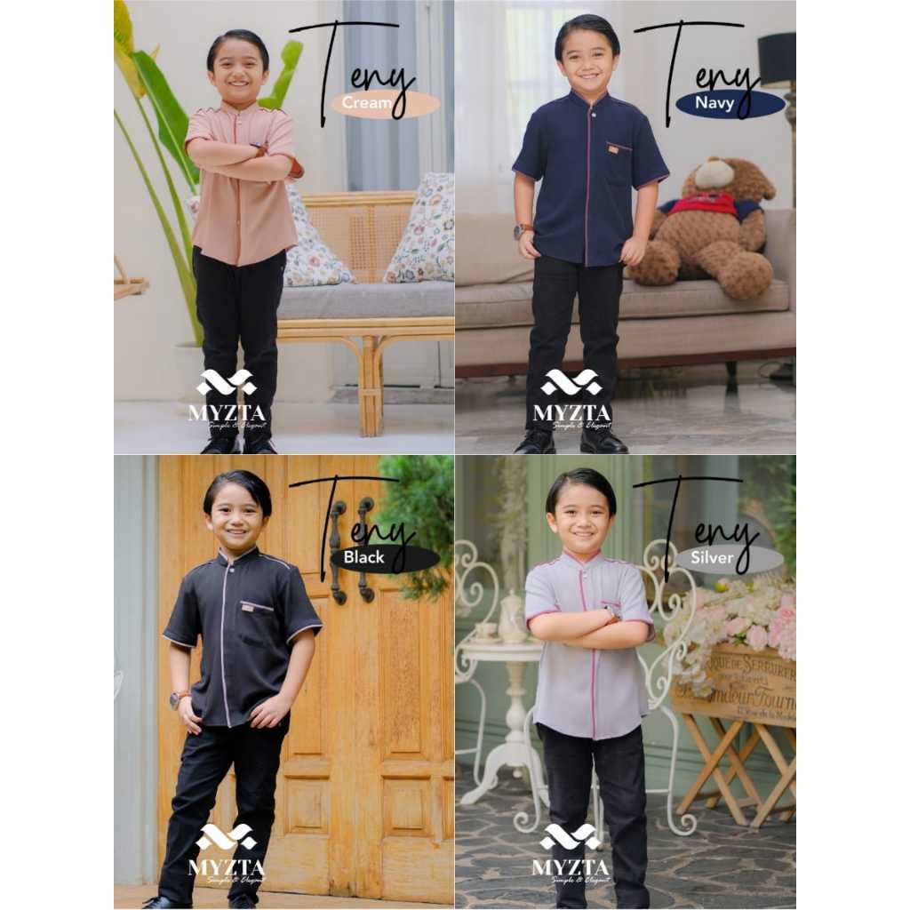 KOKO ANAK NAVY, HITAM, SILVER, GREEN TENY KIDS BY MYZTA || READY STOCK BISA COD BAYAR DITEMPAT