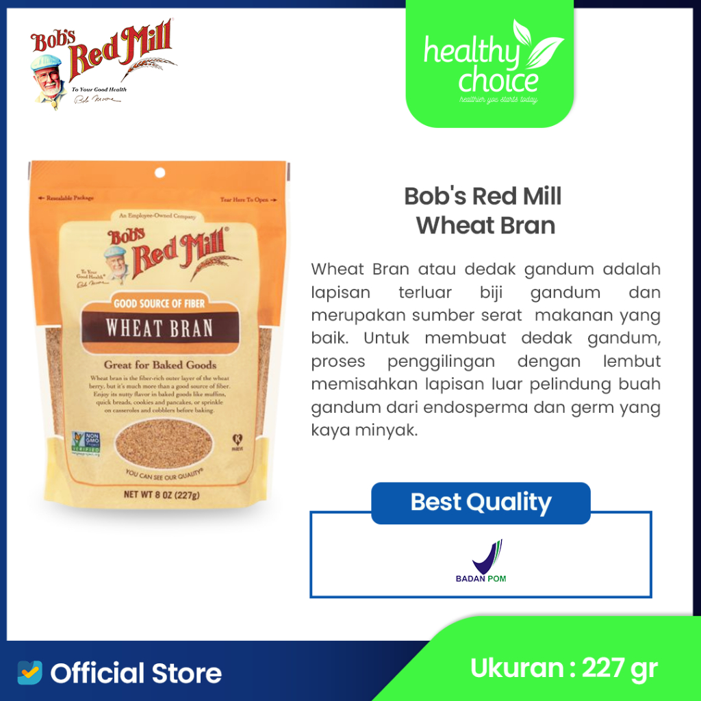 

Bob's Red Mill Wheat Bran 8 oz 227 gr
