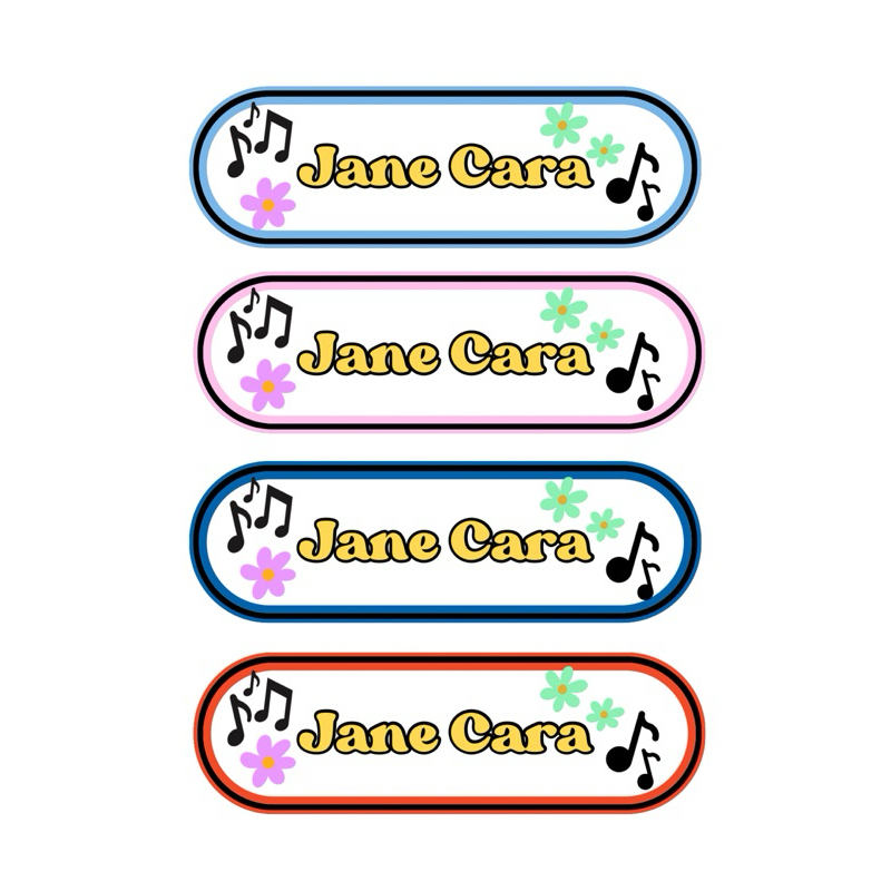 

Label Nama 80pcs/pack (Custom Nama) Tipe Music Flower